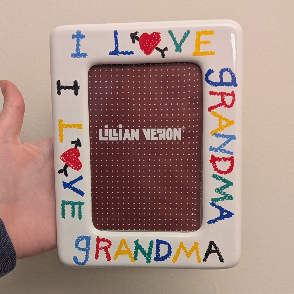 Vintage 'I Love Grandma' Picture Frame 3.5x5" Ceramic 90s